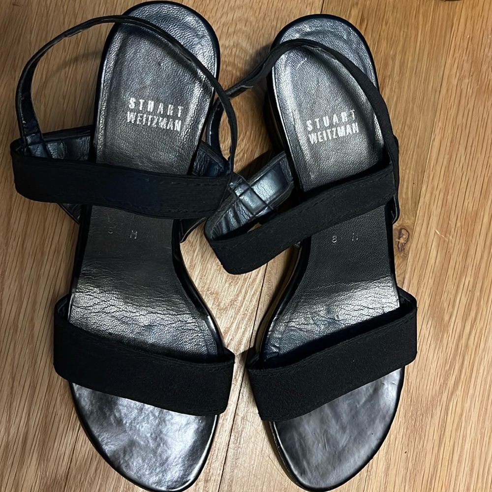 Stuart Weitzman wedge with fabric strap